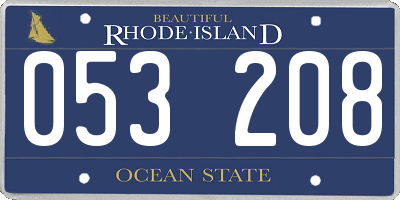 RI license plate 053208