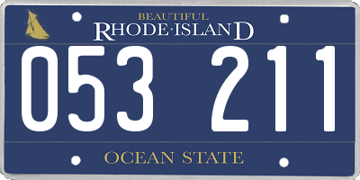 RI license plate 053211