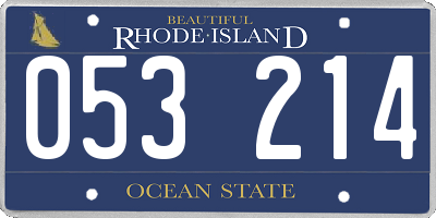 RI license plate 053214
