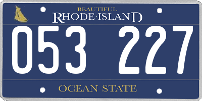 RI license plate 053227