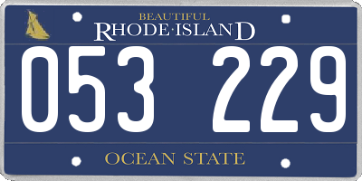 RI license plate 053229