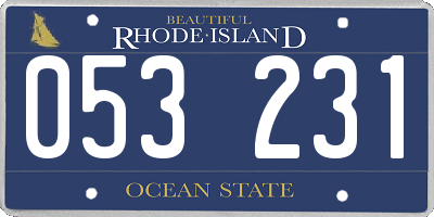 RI license plate 053231