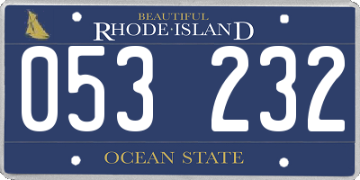 RI license plate 053232
