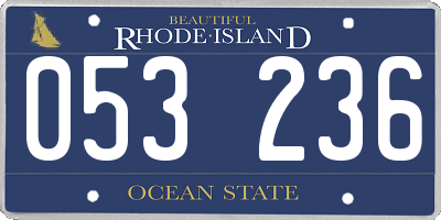 RI license plate 053236