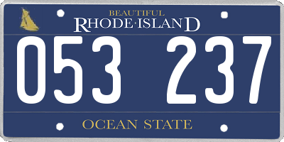 RI license plate 053237
