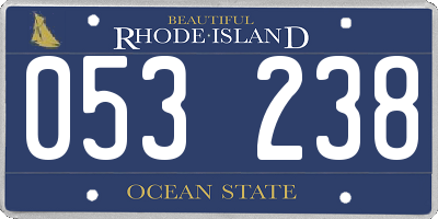 RI license plate 053238