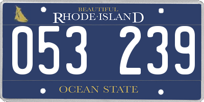 RI license plate 053239