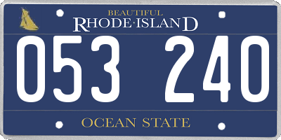 RI license plate 053240