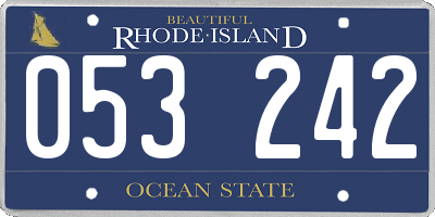 RI license plate 053242