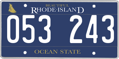 RI license plate 053243