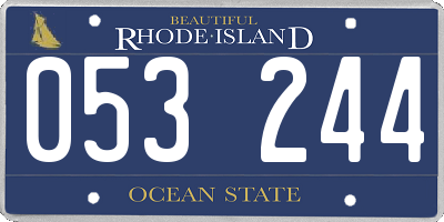 RI license plate 053244