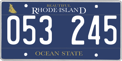 RI license plate 053245