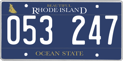 RI license plate 053247