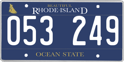 RI license plate 053249