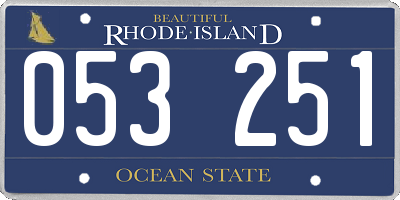 RI license plate 053251