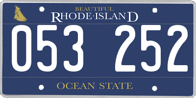 RI license plate 053252