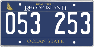 RI license plate 053253