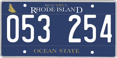 RI license plate 053254