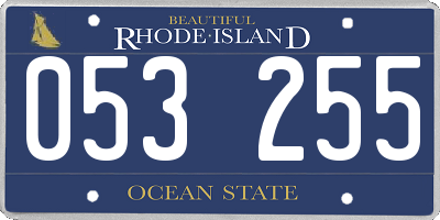 RI license plate 053255