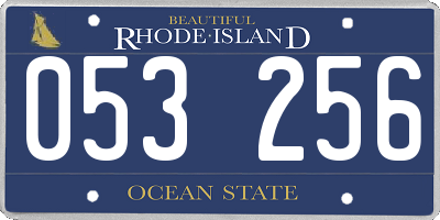 RI license plate 053256