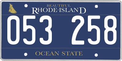 RI license plate 053258