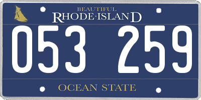 RI license plate 053259