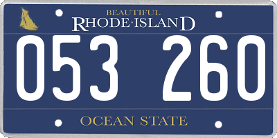 RI license plate 053260