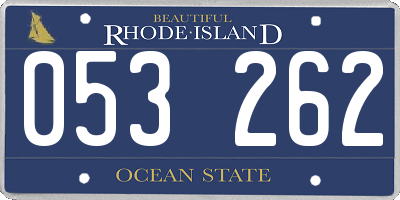 RI license plate 053262