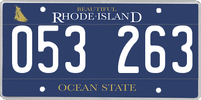 RI license plate 053263