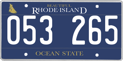 RI license plate 053265