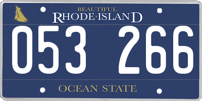 RI license plate 053266