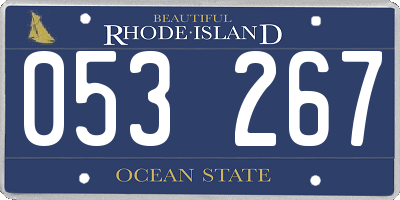 RI license plate 053267