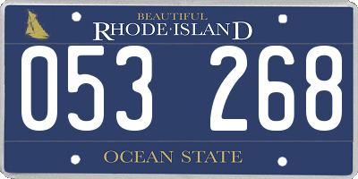 RI license plate 053268