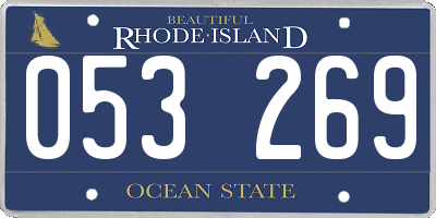 RI license plate 053269