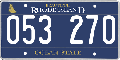 RI license plate 053270