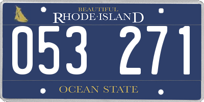 RI license plate 053271
