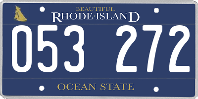 RI license plate 053272