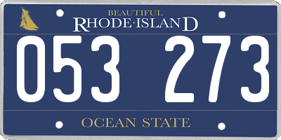 RI license plate 053273