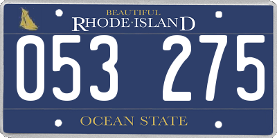 RI license plate 053275