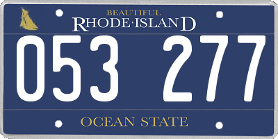 RI license plate 053277