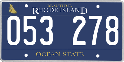 RI license plate 053278