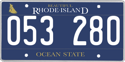RI license plate 053280