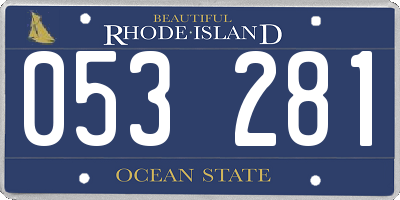 RI license plate 053281
