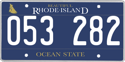 RI license plate 053282