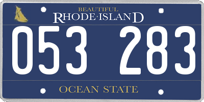RI license plate 053283