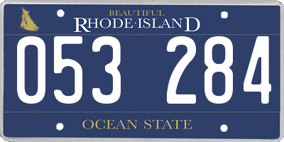 RI license plate 053284