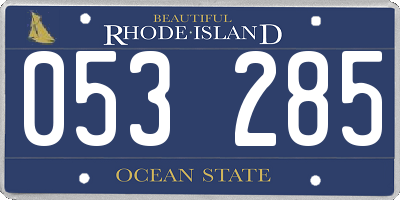 RI license plate 053285
