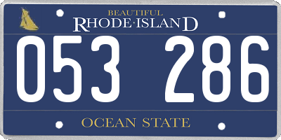 RI license plate 053286
