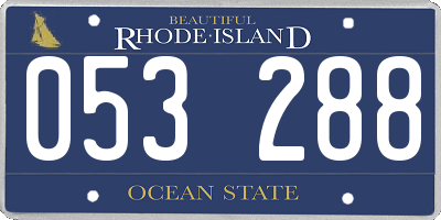RI license plate 053288