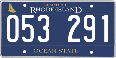 RI license plate 053291